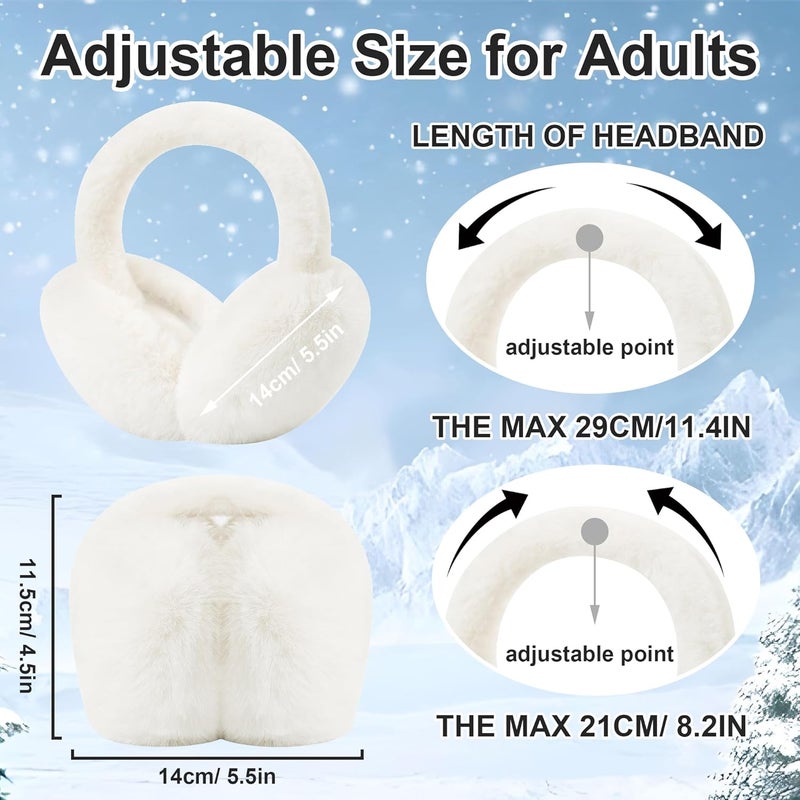 Eyegla Winter Ear Muffs Women Adjustable Fuzzy Earmuffs Faux Fur Ear Warmers Foldable Ear Covers for Cold Weather - Image 5